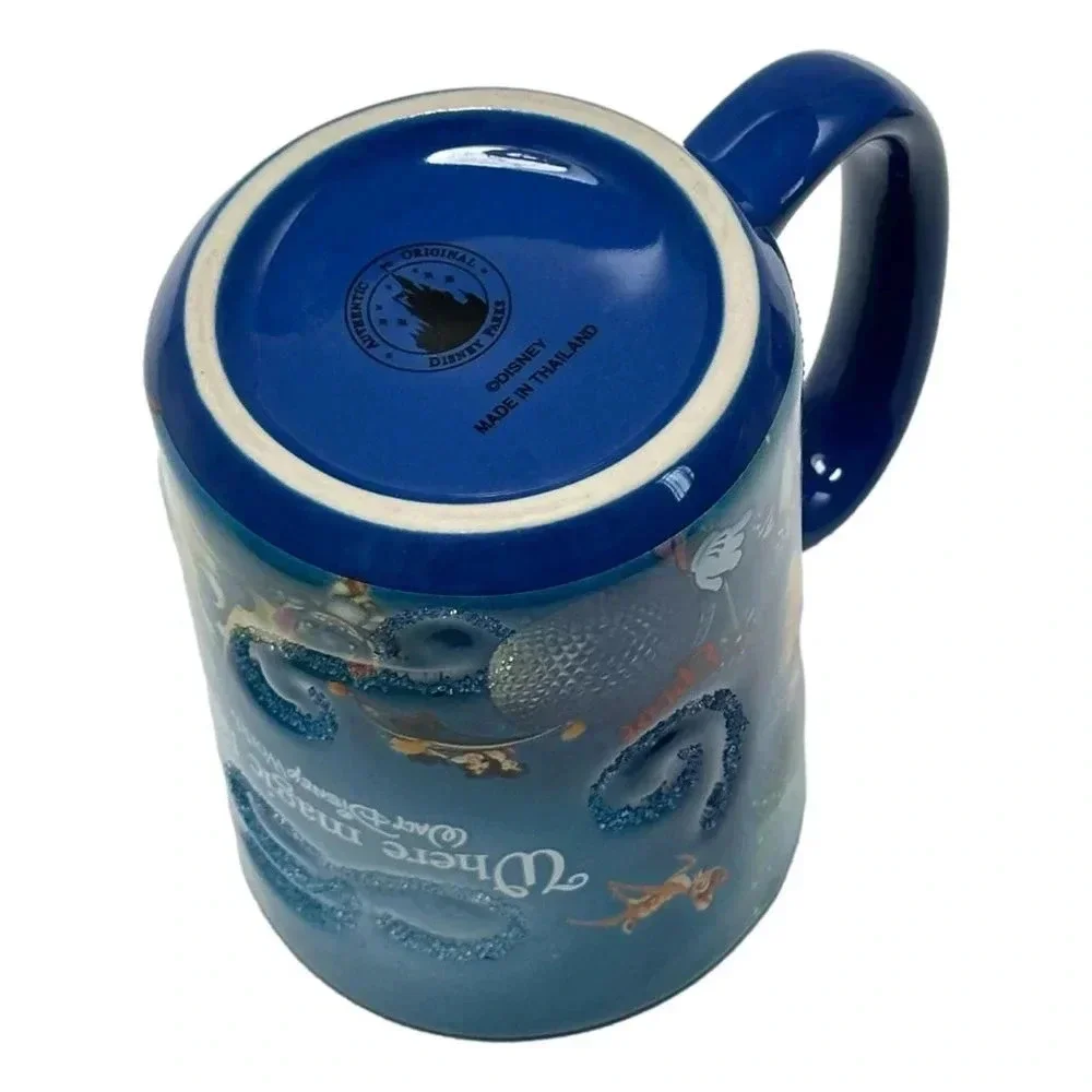 Walt Disney World Theme  Park Mug Where Magic Mug Blue 3D with Glitter - Picture 4 of 8